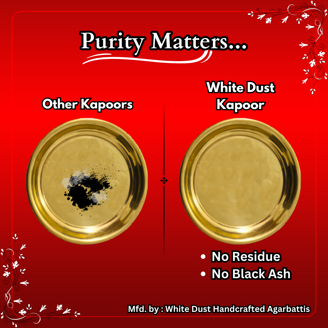 White Dust Handcrafted Pure Bhimseni Kapoor - 100g Jar | Purest Flakes for Pooja & Aarti