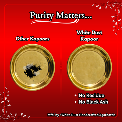 White Dust Handcrafted Pure Bhimseni Kapoor - 100g Jar | Purest Flakes for Pooja & Aarti