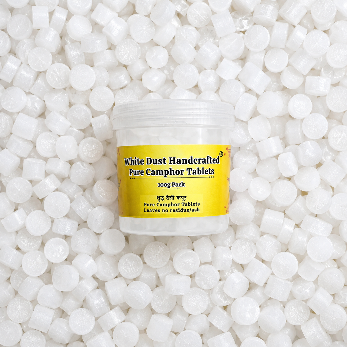 White Dust Handcrafted Pure Camphor Tablets - Natural Pooja Kapoor | Natural & Authentic Kapoor for Pooja & Aarti