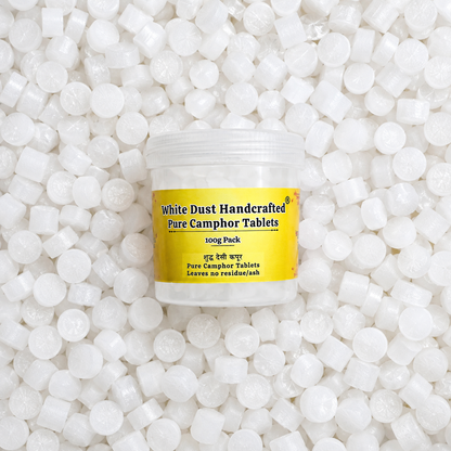 White Dust Handcrafted Pure Camphor Tablets - Natural Pooja Kapoor | Natural & Authentic Kapoor for Pooja & Aarti