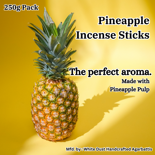 White Dust Handcrafted Pineapple Agarbattis 250g Pack || Pure Soothing Pineapple Aroma Incense Sticks || 250g Pack