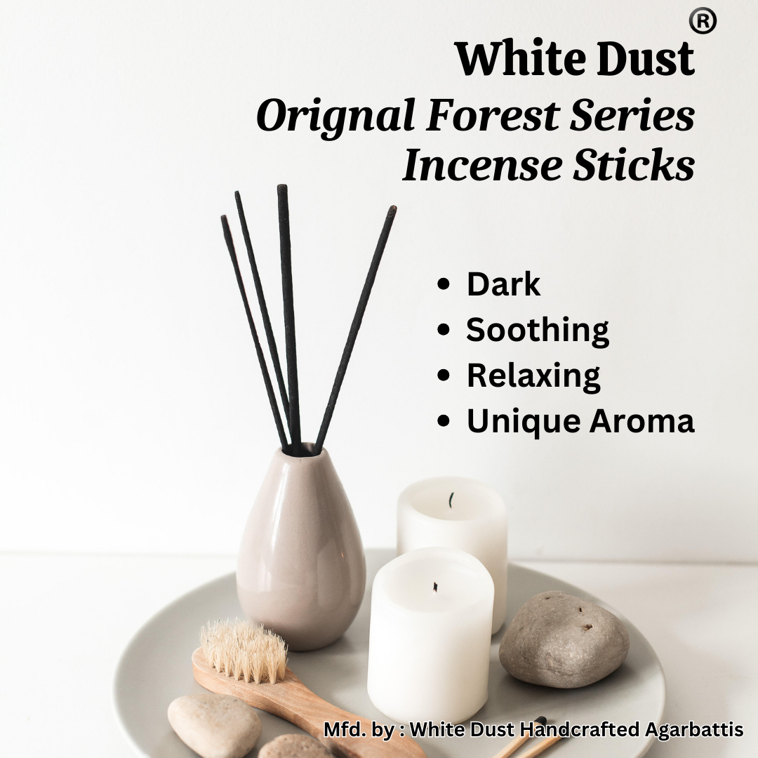 White Dust Handcrafted Orignal Forest Series Agarbattis 300g Pack || Soothing, Refreshing Incense Sticks