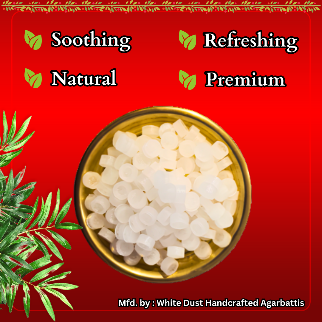 White Dust Handcrafted Pure Camphor - 200g Pack | Natural & Authentic Kapoor for Pooja & Aarti