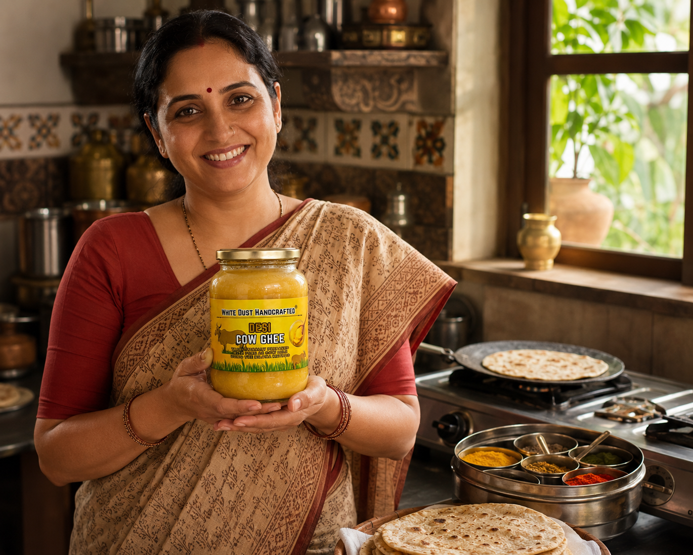 Shuddh Desi Cow Ghee – Pure A2 Bilona Ghee, Danedar & Traditionally Handcrafted in Small Batches | शुद्ध देसी गाय का घी | White Dust Handcrafted