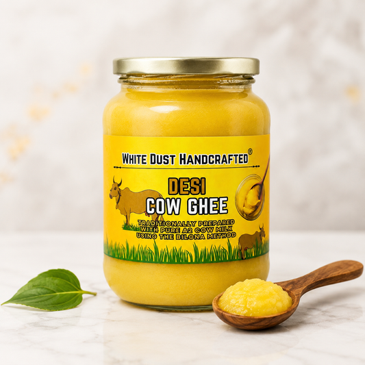 Shuddh Desi Cow Ghee – Pure A2 Bilona Ghee, Danedar & Traditionally Handcrafted in Small Batches | शुद्ध देसी गाय का घी | White Dust Handcrafted