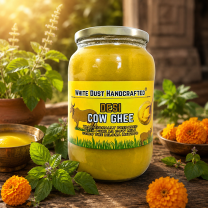 Shuddh Desi Cow Ghee – Pure A2 Bilona Ghee, Danedar & Traditionally Handcrafted in Small Batches | शुद्ध देसी गाय का घी | White Dust Handcrafted