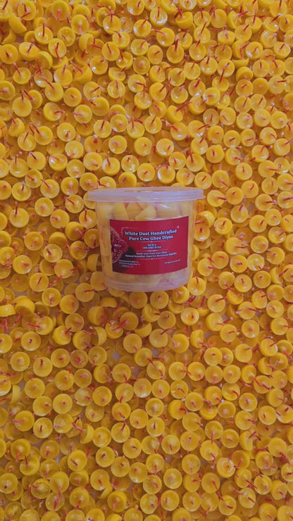 White Dust Handcrafted Pure Cow Ghee Diya Battis 100pcs Box || Made with Pure Desi Cow Ghee, No Wax Use